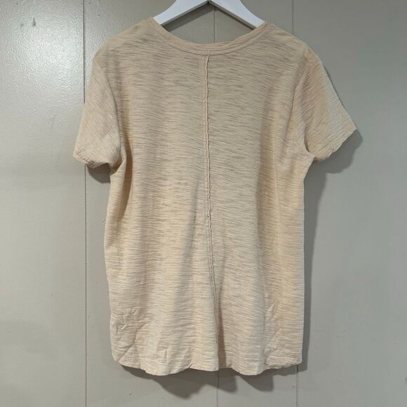 Pilcro by Anthropologie Beige Textured Slub Tee Shirt XS | Casual Soft Neutral B - Picture 2 of 4